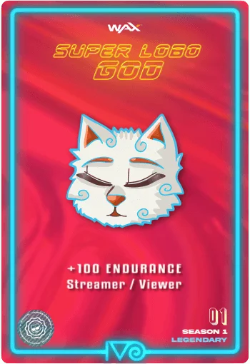 carta #01 del Ivoverso - Super Lobo God - Emote de lobo blanco