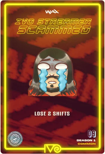 carta #09 del Ivoverso - Ivo Streamer Scammed - Emote de Ivo llorando