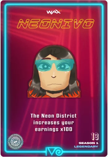 Carta NeonIvo Emote de Ivo del distrito Neón del Ivoverso