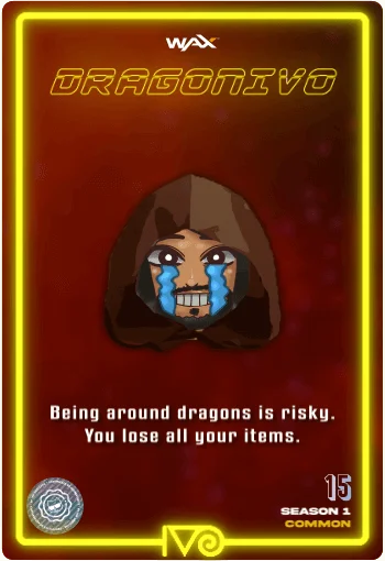 Carta DragonIvo Emote de Ivo con capucha llorando del Ivoverso