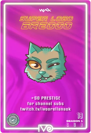 Carta de Sub Emote Lobito guiñando el ojo del Ivoverso