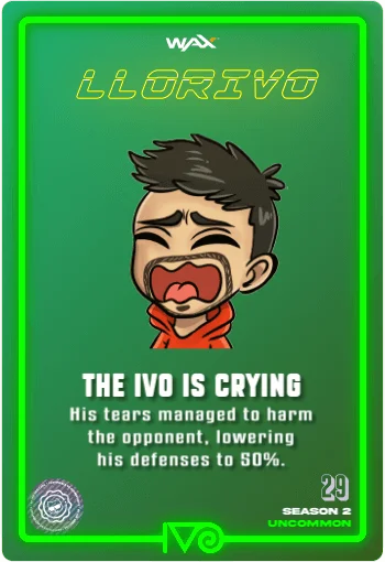 Carta Llorivo Emote de Ivo Llorando del Ivoverso