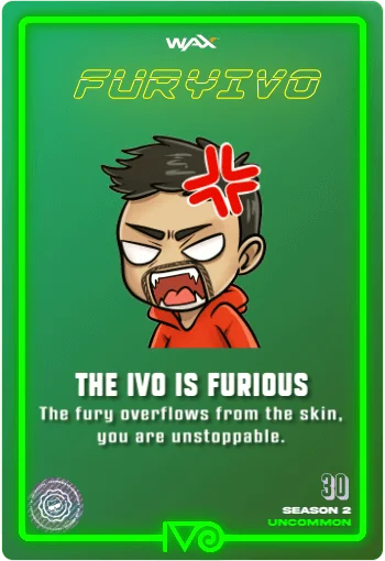 Carta FuryIvo Emote de Ivo enojandose del Ivoverso