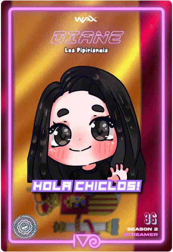 Carta Emote de Diane de Les Pipirisnais con bandera de España de fondo del Ivoverso