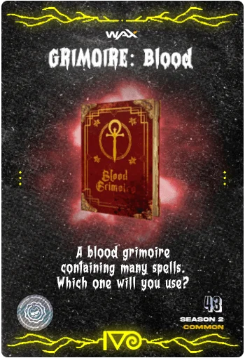 Carta Grimorio de Sangre de la colección Classic Horror Monsters del Ivoverso