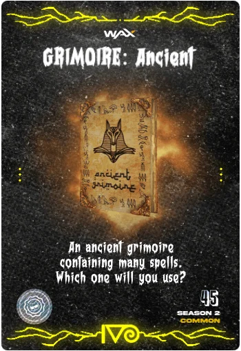 Carta Grimorio Antigüo de la colección Classic Horror Monsters del Ivoverso