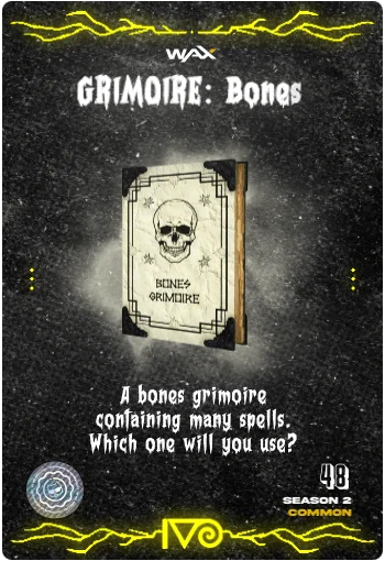 Carta Grimorio de Huesos de la colección Classic Horror Monsters del Ivoverso