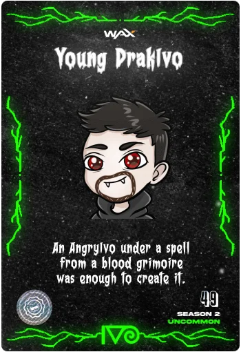 Carta Young DrakIvo de la colección Classic Horror Monsters del Ivoverso