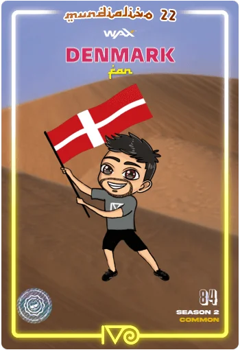 Carta Fan Denmark del MundialIvo 2022 del Ivoverso