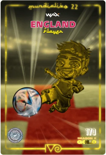 Carta Gold Ivo jugador de England del MundialIvo 2022 del Ivoverso