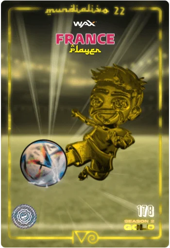 Carta Gold Ivo jugador de France del MundialIvo 2022 del Ivoverso