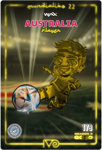 Carta Gold Ivo jugador de Australia del MundialIvo 2022 del Ivoverso