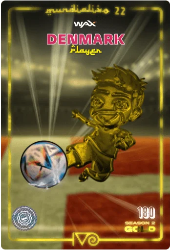 Carta Gold Ivo jugador de Denmark del MundialIvo 2022 del Ivoverso