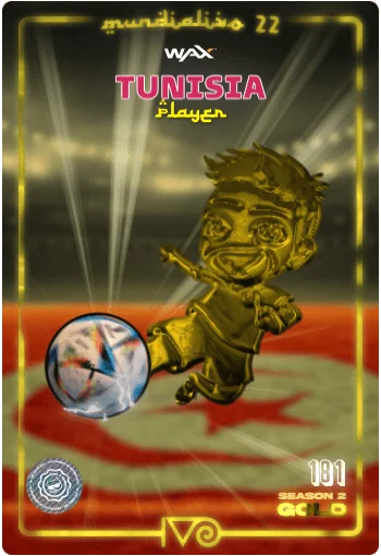 Carta Gold Ivo jugador de Tunisia del MundialIvo 2022 del Ivoverso