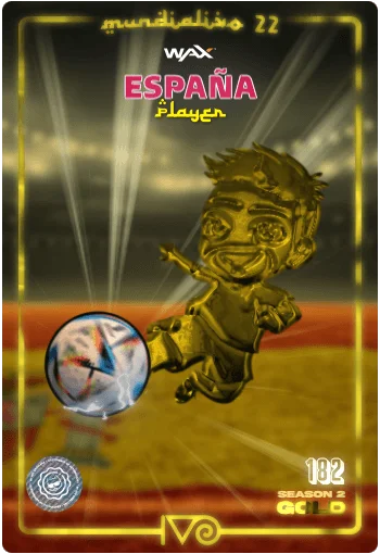Carta Gold Ivo jugador de España del MundialIvo 2022 del Ivoverso