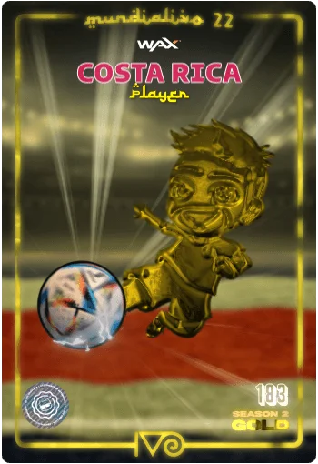 Carta Gold Ivo jugador de Costa Rica del MundialIvo 2022 del Ivoverso