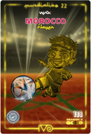 Carta Gold Ivo jugador de Morocco del MundialIvo 2022 del Ivoverso