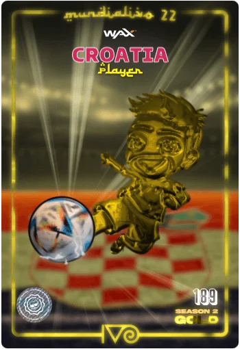 Carta Gold Ivo jugador de Croatia del MundialIvo 2022 del Ivoverso