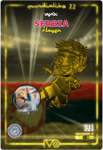 Carta Gold Ivo jugador de Serbia del MundialIvo 2022 del Ivoverso