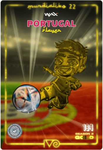 Carta Gold Ivo jugador de Portugal del MundialIvo 2022 del Ivoverso