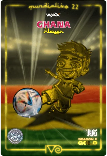 Carta Gold Ivo jugador de Ghana del MundialIvo 2022 del Ivoverso