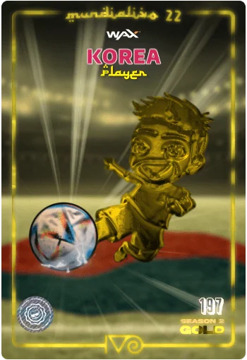 Carta Gold Ivo jugador de Korea del MundialIvo 2022 del Ivoverso